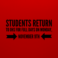 Full Return of Students Monday, November 9th