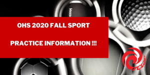2020 Fall Sport Practice Information